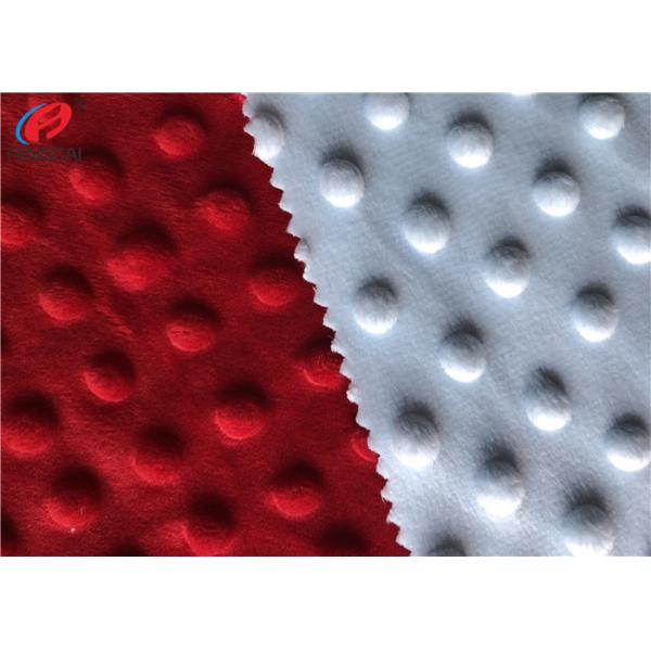 Buy 100% Polyester Minky Plush Fabric Embossed Soft Minky Dot Fabric For Baby at wholesale prices
