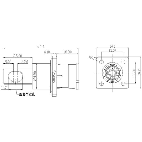 120A-500A DC Battery Energy Storage Connector Photovoltaic Power Right Angle Plug Assembly