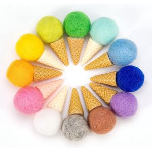 3x6cm Wool En71 Felt Ice Cream Cone Pattern Handmade Diy Craft