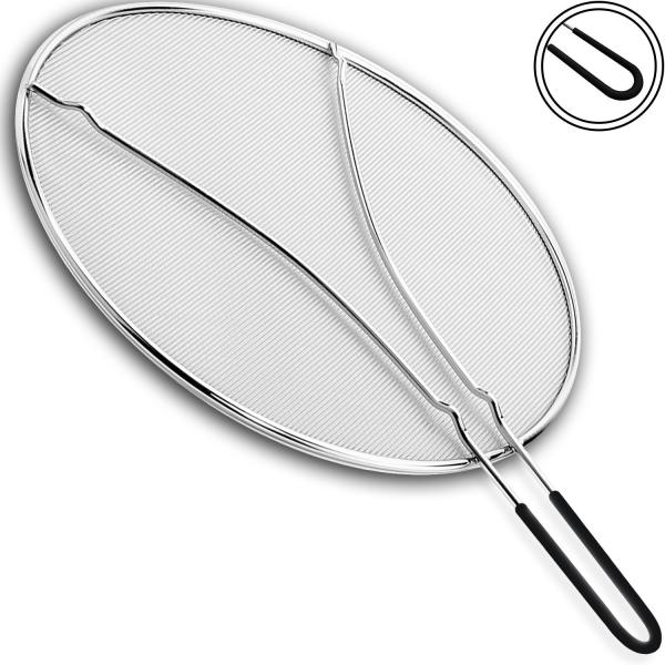 Buy 13" Grease Splatter Screen for Cooking with Heavy Duty Ultra Fine Mesh Plus Silicone Hot Handle Holder at wholesale prices