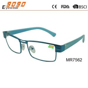 New design high quality fashionable reading glasses ,made of stainless steel with blue color