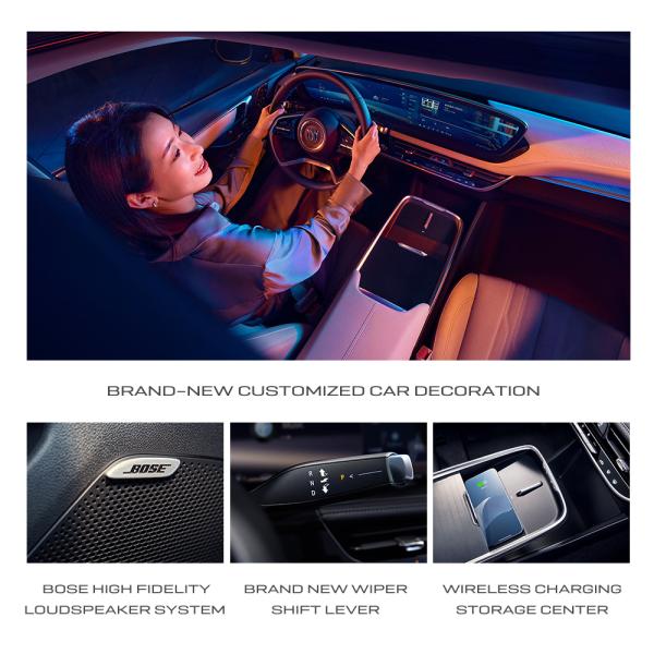 Buick LaCrosse Avenir Luxury Mini Gas Car Speed with Fuel Cell Comfortable Economical Energy Auto 2905 Wheelbase Tan Silver