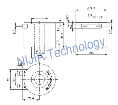 Landi Pressure Reducer Valve Coil Automotive Solenoid DC12 Volt 20W Φ16.1 × 41.2mm
