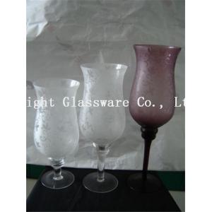 Quality Color tall glass candle holder, Hurricane glass for decoration for sale