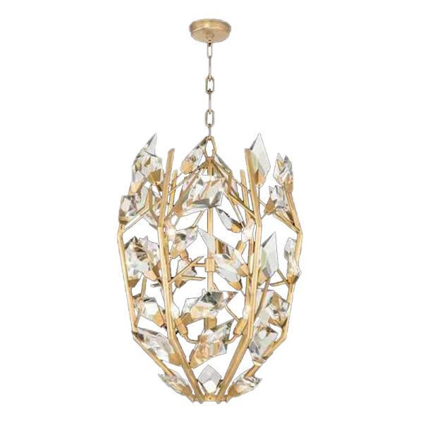 Round Creative Modern Crystal Chandelier With Gold Finish Hand Cut Faceted