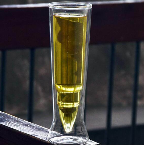 Bullet Shaped Double Wall 45ml Unique Shot Glasses
