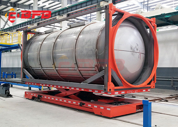 Environmental Steering V - Groove Deck Cylinder Trackless Transfer Cart 0 - 20m / Min Running Speed