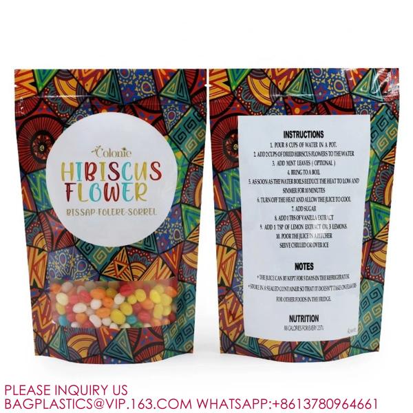 Snack Plastic Packaging Stand-Up Pouch Seal Zipper Food Bag With Tear Aluminum Foil Bag