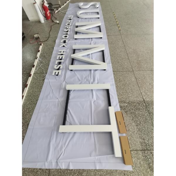 TUV RoHS 3D Gold Letters , Outside Building Illuminated Acrylic Letters