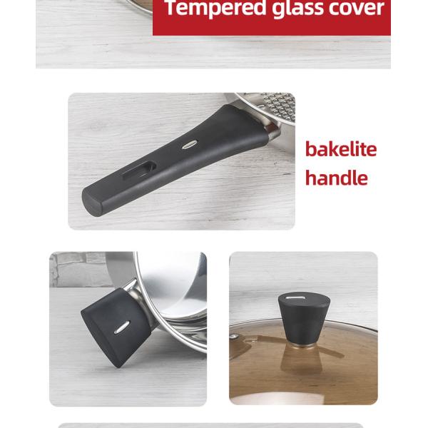 Hot Sale Pot Set New Bakelite Binaural Handle Cooking Soup Pot Set 304 Stainless Steel Cookware Set