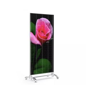 P3.91 4G Wifi Digital Led Poster Display Glass Curtain 75% Transparency