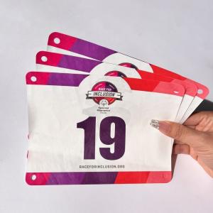 Customized Competition Number Labels In Rectangular Shape And PANTONE Color