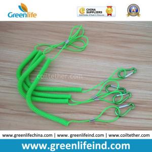 Quick Release Elastic Tape Lanyard W/Clips in Transparent Green