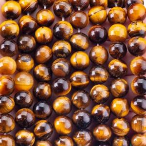 Quality 8mm Dark Golden Tiger Eye Gemstone Beads Healing Crystal Stone Beads For Jewelry Making for sale