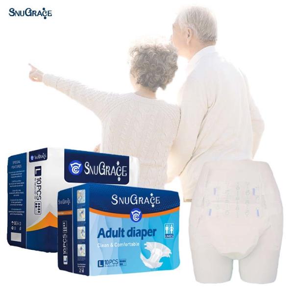 Buy Thickened Unisex Disposable Adult Diaper SnuGrace Wholesaler with Customizable SAP at wholesale prices