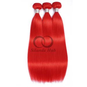 Red Straight Remy Human Hair Bundles Sew In Weave Bundles Brazilian Bundle Deals
