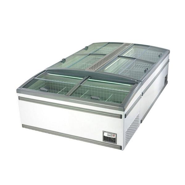 Buy White Color Commercial Fridge Chest Freezer With Siding Door For Supermarket at wholesale prices