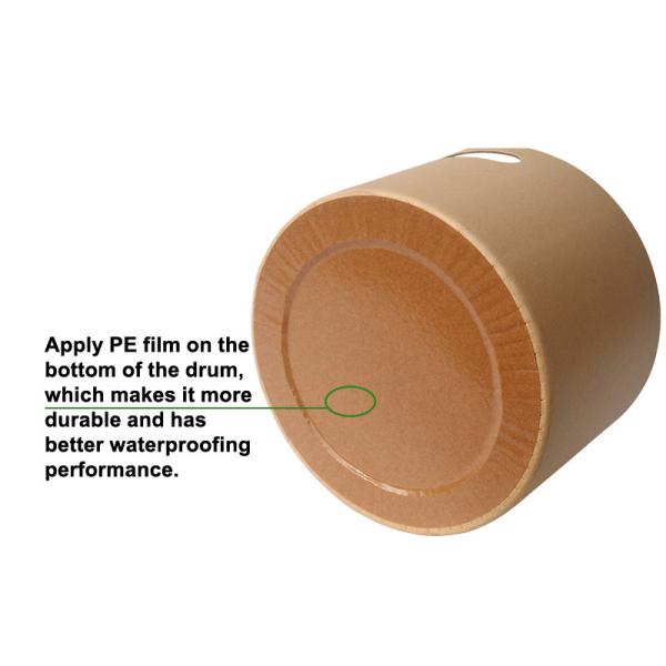 Straight-Top Fiber Drum With Handholes & Waterproof Bottom Liner – 100% Paper, Secure Storage
