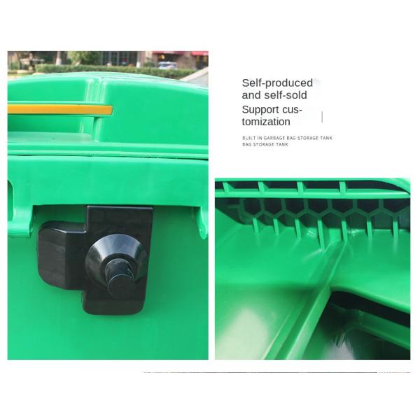 660 Litre Plastic Hand Push Outdoor Garbage Truck 1100l Large Sanitation Garbage Trailer Bucket Plastic Garbage Bin
