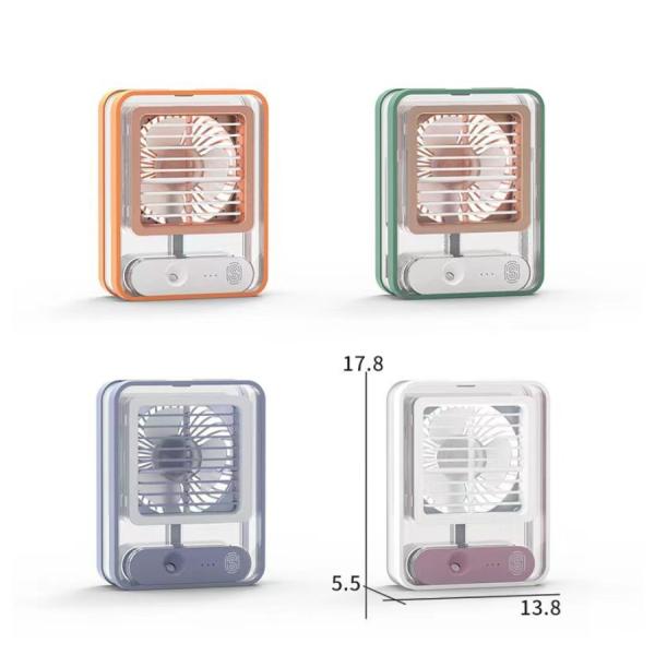 USB Rechargeable 420g Desktop Table Stand Air Cooler Conditioning Fan with LED Light