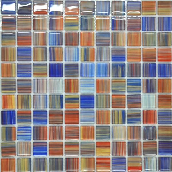 Buy Shape red blue blend kitchen glass tiles for sales at wholesale prices