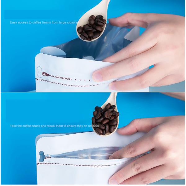 Pure Custom Printed Product LDPE Coffee Beans Packaging Bag for Other Food Tea Bag Nuts