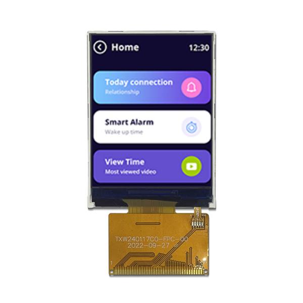 2.4-inch wide angle LCD display with a brightness of 350cd/m ² Serial display