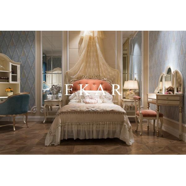 Buy Velvet Princess Bed Latest Bedroom Design Wooden Girl's Bed at wholesale prices