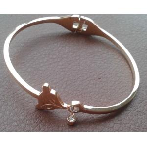 Quality 316L S.Steel Ladies Silver Platinum Italy Paris Designer FOX DIAMOND Style Bracelet Bangle for sale