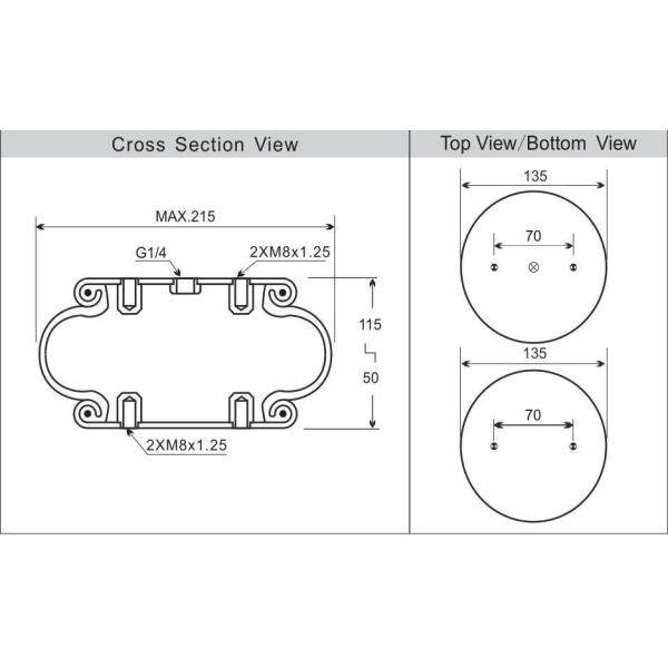Wholesale Customized Single Convolution Airbag Airide Springs W01-M58-6166