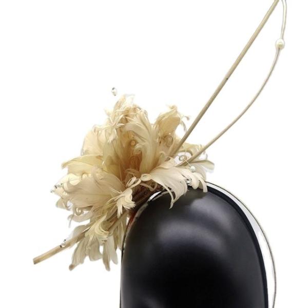 Easter Occasion 15x30cm Feather Fascinator , Curly Goose Flower Feather