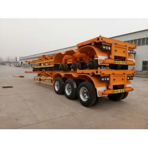 Shipping ISO 25t Skeletal Semi Trailer Container Tri Axle