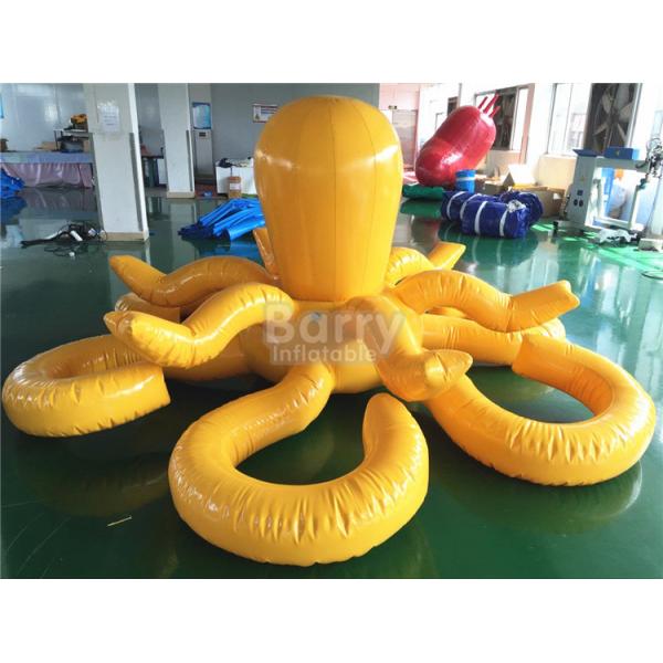 Customized Yellow Octopus Inflatable Pool Floats For Aqua Water Park