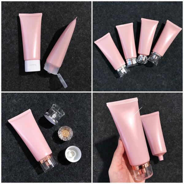 SGS Pink Plastic Reusable Hand Cream Facial Cleanser Tube 100ml