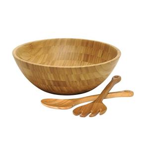 Eco-friendly Personalized Custom Logo Bamboo Salad Set with Servers