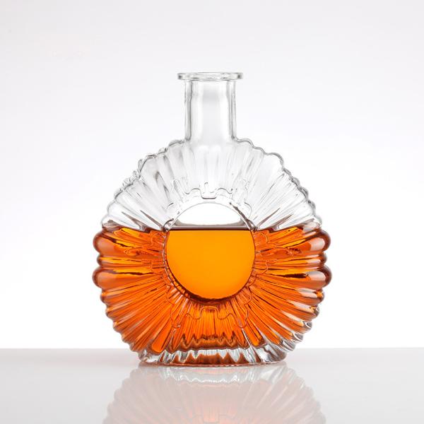 Buy Hot Stamping Luxury Glass Whisky Bottle with Aluminum Plastic PP Collar Material at wholesale prices