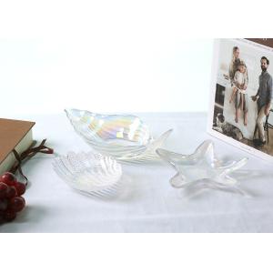 Gold Rimmed Ocean Series Sea Star Crystal Fruit Plate Lead Free Fashionable