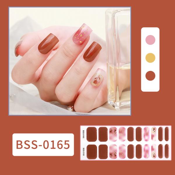 Eco-friendly Nail Wrap Supplies Self-adhesive Korean Gel Polish Strips for Custom Logo