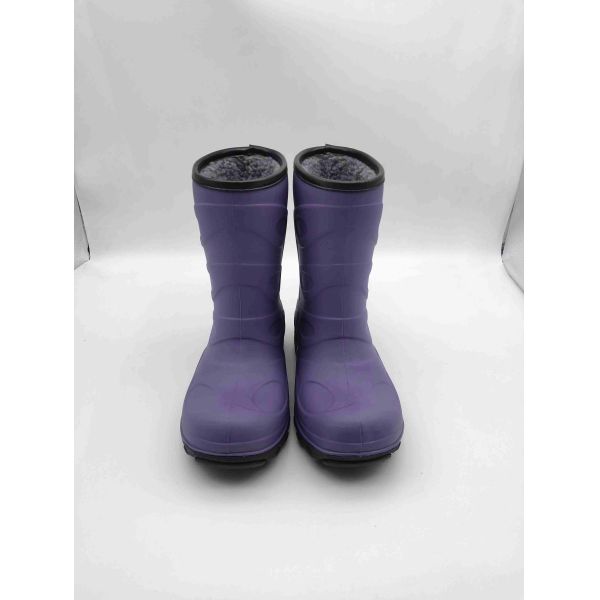 Anti Slip Waterproof TPR Kids Rain Boots Warm Lining Childrens Mud Boots