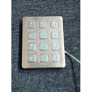 3X4 vandal resistance stainless steel back lighted numeriic keypad