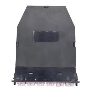 24F Black LC Duplex Multimode MPO MTP Fiber Cassette for 24 Ports OM3 OM4 OS2