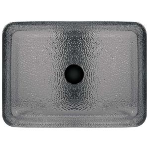 Smoky Grey Rectangular Vessel Sinks Wash Bowl Bathroom Smooth 105mm