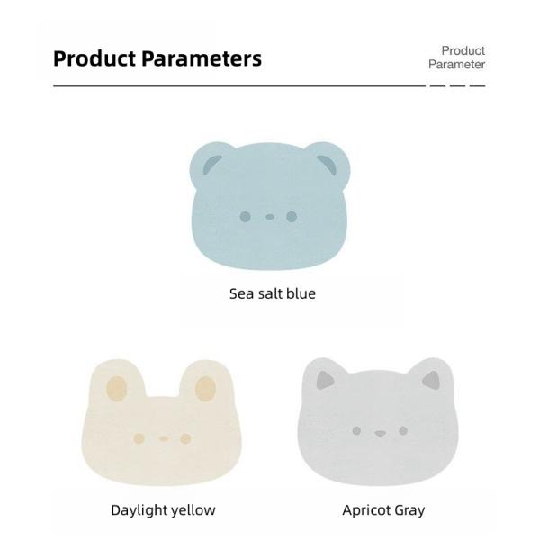 Rubber Kitchen Counter Draining Mat with Multi-Function Pattern and Yellow Color