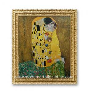 China Hand Painted Reproduction Oil Paintings Canvas Kiss Oil Painting For Home Decoration on sale
