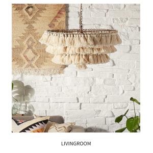 Modern boho chandelier designer decorative Cotton tassel art chandelier(WH-MI