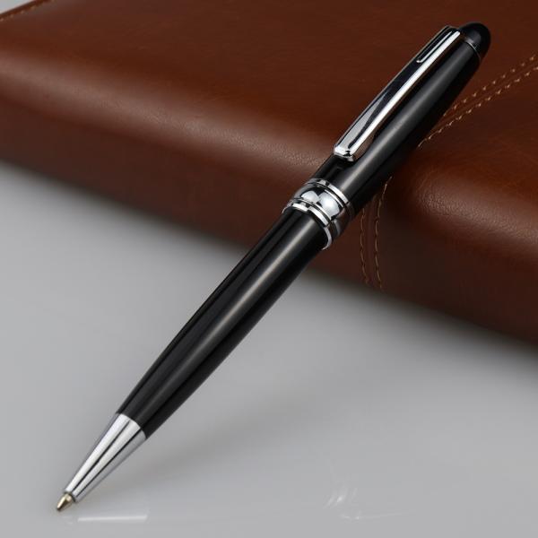 Personalized Black and Gold Roller Gel Pen with Custom Laser Logo Writing Length 240M