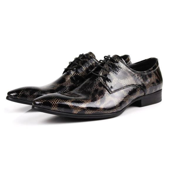 Crocodile Style Mens Black Brogue Shoes , Fashion Nightclub Genuine Snakeskin