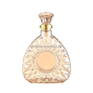 Customized 500ml Custom Make Luxury Emboss Brandy Glass Bottle for Your