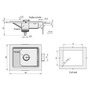 Cylinder Panel Board Tool Truck Box Lock Paddle Latch Black