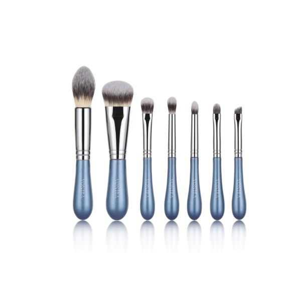 Buy 7 Piece Makeup Brush Travel Set With Eggplant Shape Handle at wholesale prices